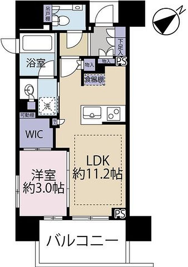 クリオラベルヴィ松戸(1LDK) 2階の間取り図