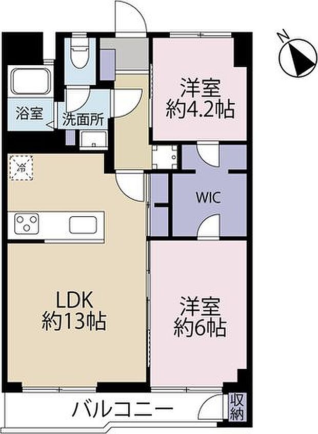 市川行徳住宅(2LDK) 1階の間取り図