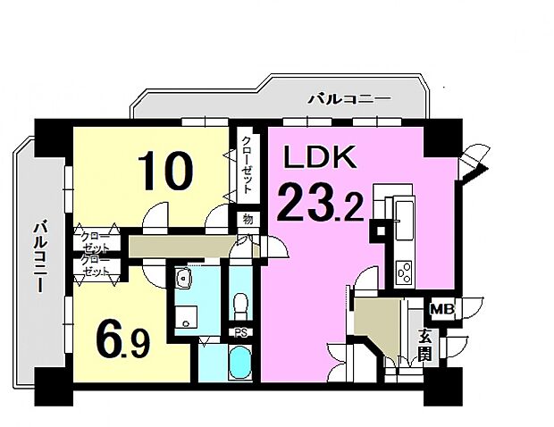 アメニティ南草津II(2LDK) 12階の内観