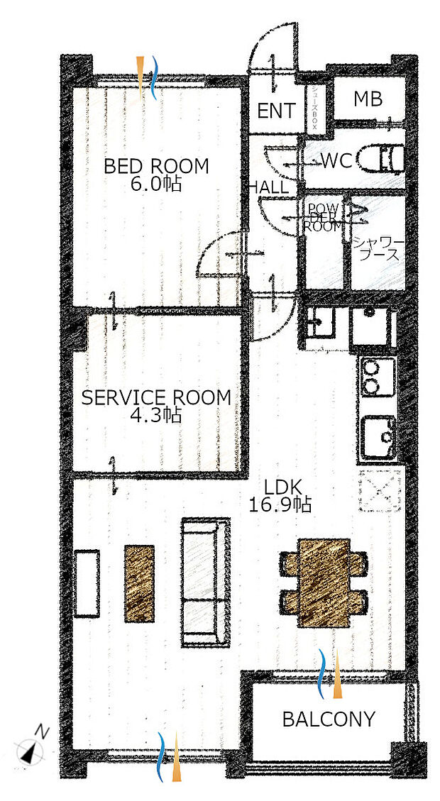 松風園ハウス(1SLDK) 1階/112の間取り図