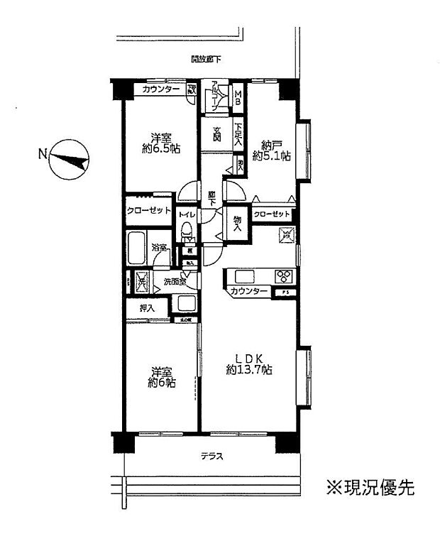 メゾン大宮宮原(2SLDK) 1階/１階の間取り図