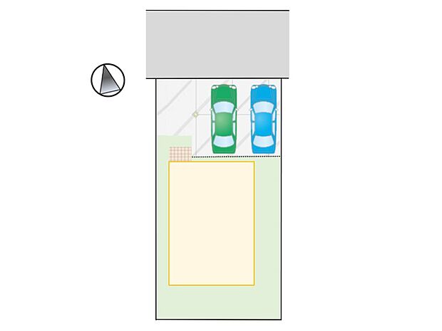 行田市城西5丁目　物件の配置イメージ　車2台駐車可能