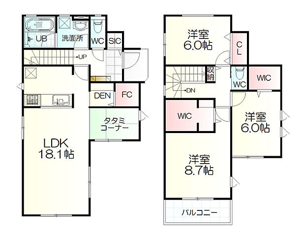 山田本町　3号棟(3LDK)の内観