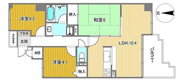 キングマンション住吉(3LDK) 8階の間取り図