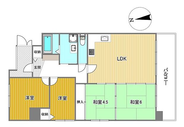 ハイネス住之江公園(4LDK) 1階の間取り図