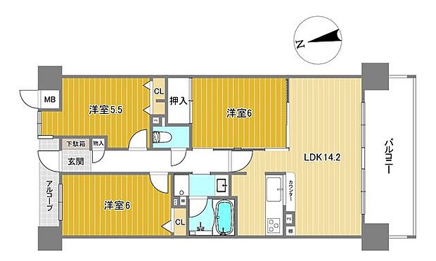 ファミール東加賀屋かがやきの街(3LDK) 15階の間取り図
