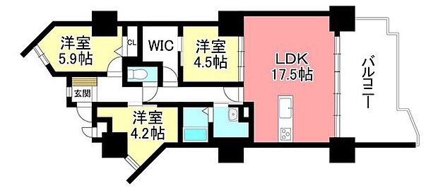 サンシティ上豊田駅南弐番館(3LDK) 12階の間取り図
