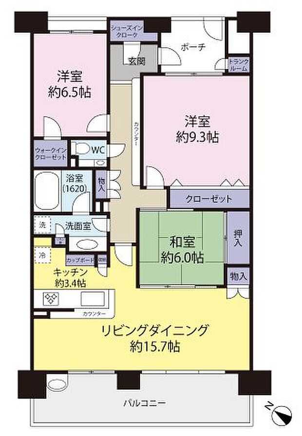 各部屋が6.0帖以上でゆとりの3LDK99.23？。