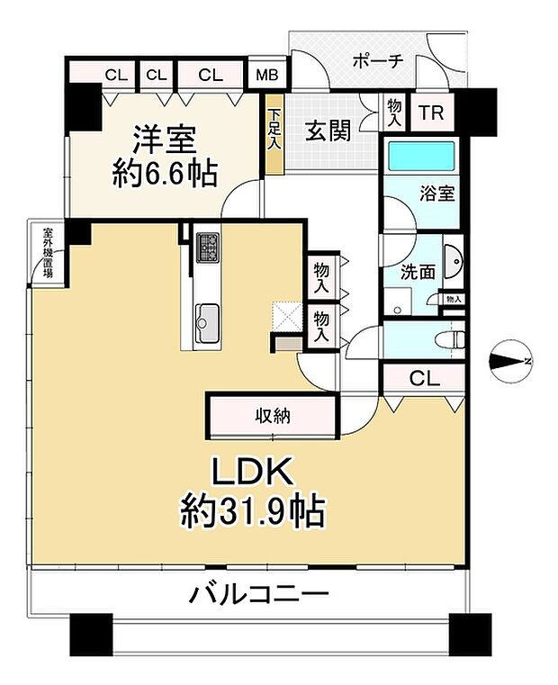 ロイヤルメドゥ東心斎橋(1LDK) 14階の間取り図