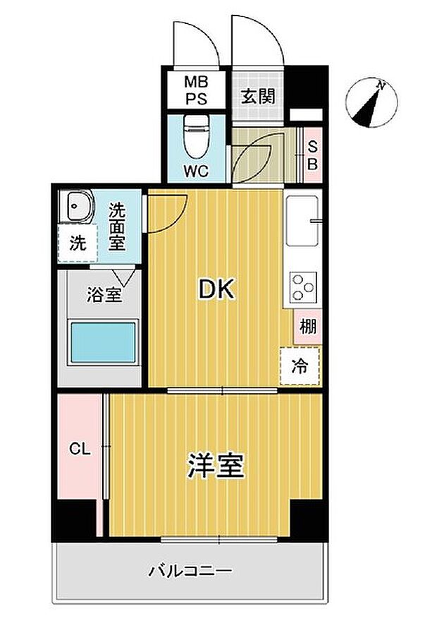 ライオンズマンション御堂本町(1DK) 5階の間取り図