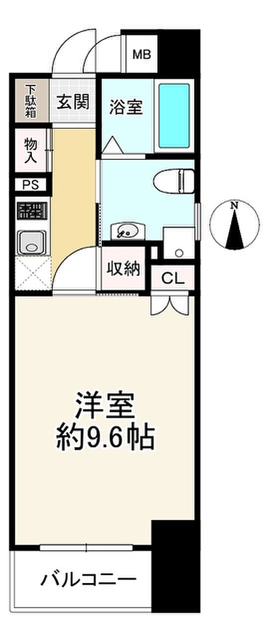 エイペックス東心斎橋I(1K) 6階の間取り図