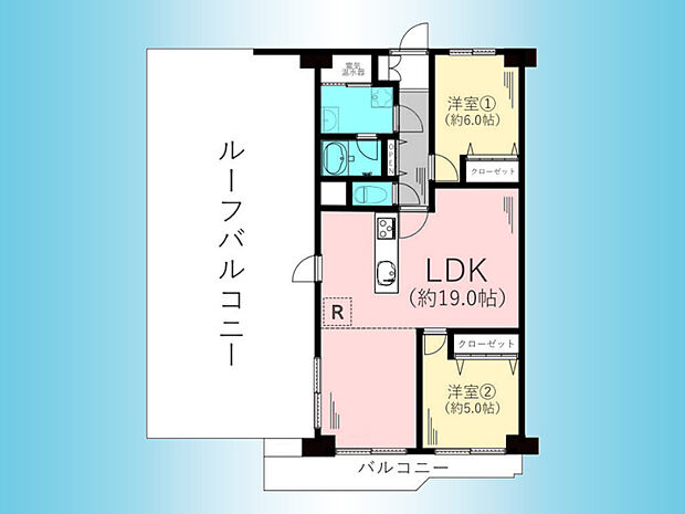ネオコーポ町田(2LDK) 6階の間取り図