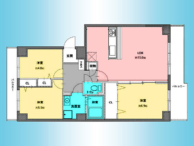 新ゆりグリーンタウンアカシア街区2号棟(3LDK) 13階の間取り図