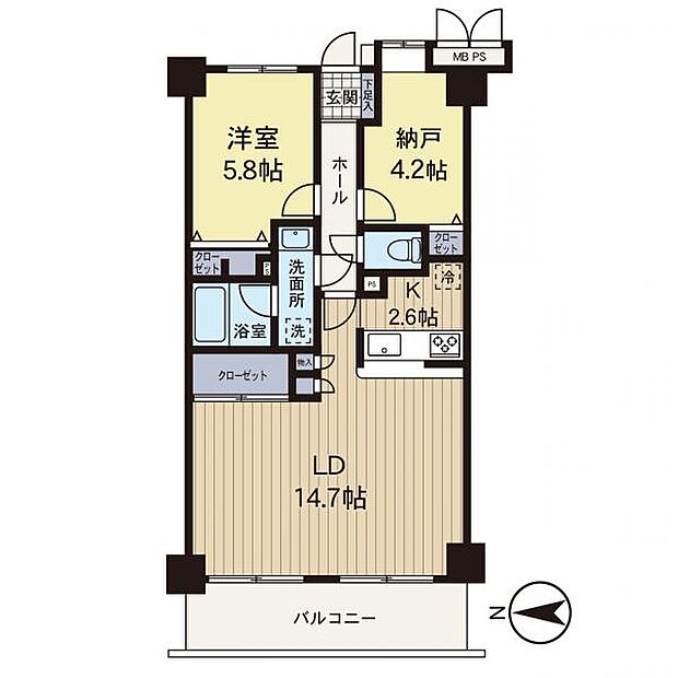 ライオンズマンション武蔵小杉東(2SLDK) 2階の間取り図