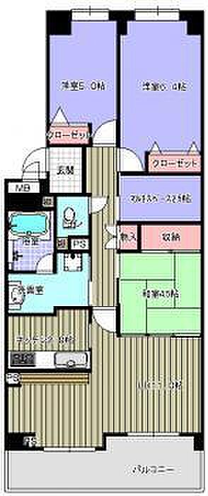 スコーレ東生駒(3SLDK) 5階の間取り図