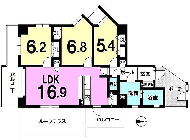 ローレルスクエア木津川台第2期　13番館(3LDK) 5階の内観