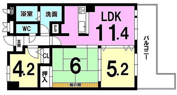 レックスガーデン西大寺(3LDK) 2階の内観