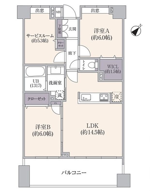 クレストフォルム横浜鶴見(2SLDK) 10階の間取り図