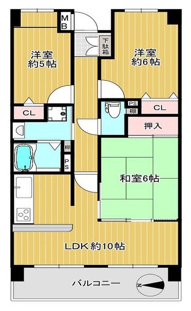 ファミール深江橋・アーバンステージ(3LDK) 7階の間取り図