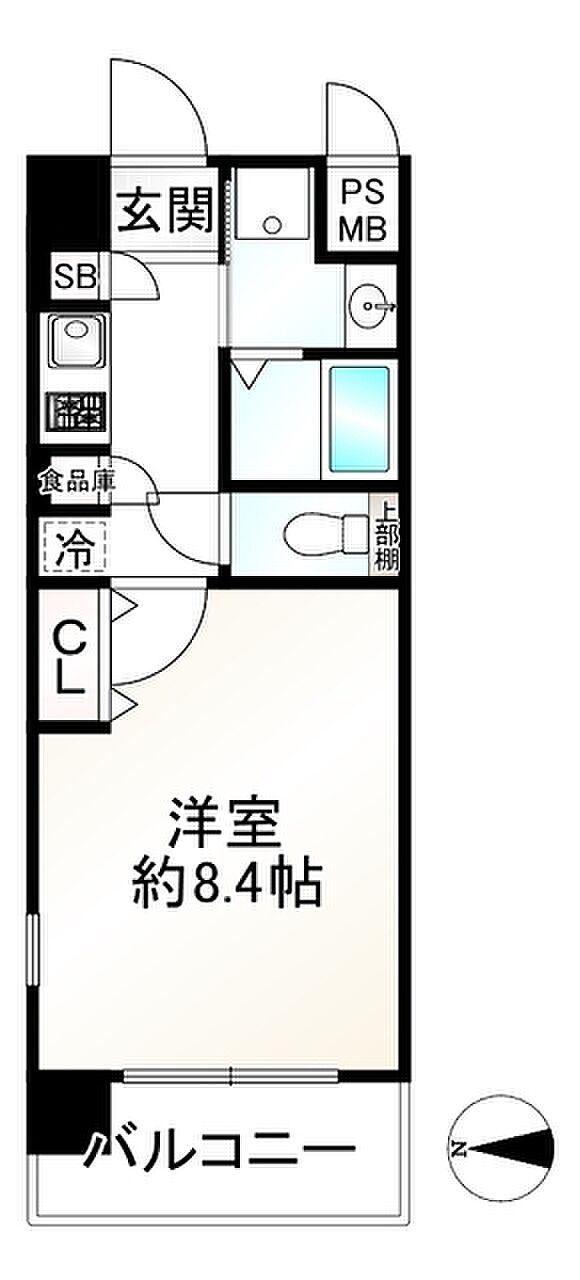エイペックス京都室町(1K) 1階の間取り図