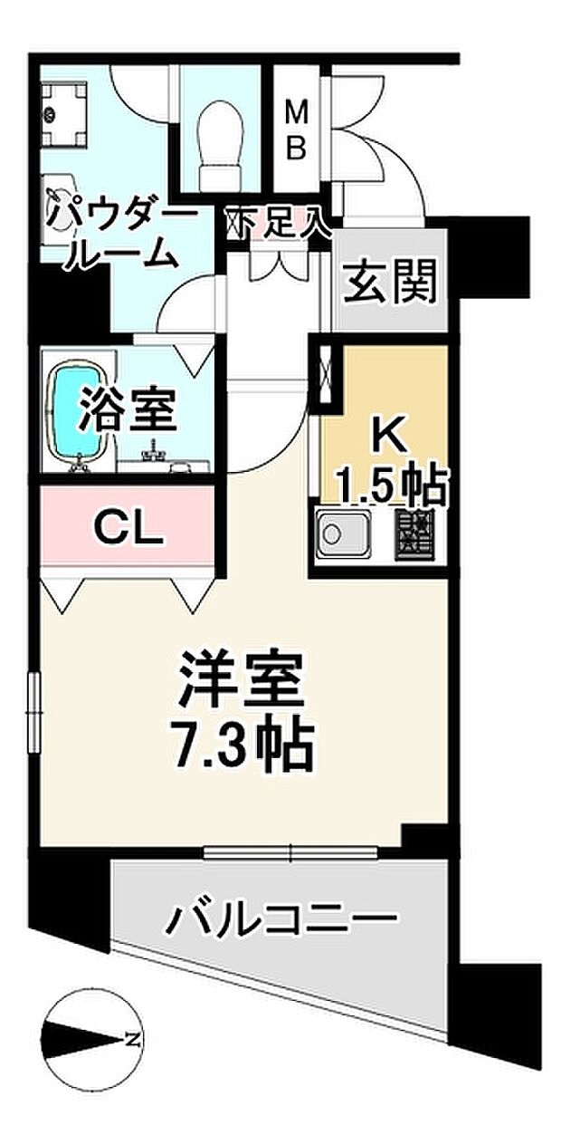 ライジングコート京都西院フロンティア(1K) 3階の間取り図