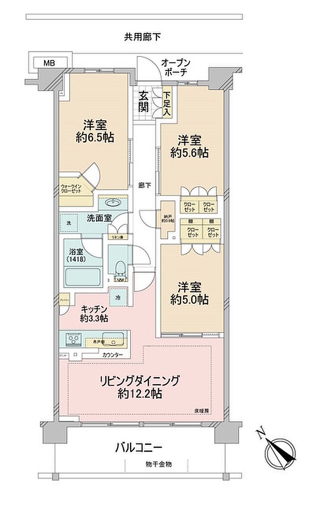 ブリリアシティ石神井台(3LDK) 6階の間取り図
