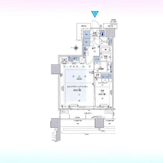 グランミッドタワーズ大宮　スカイタワー(1LDK) 21階の間取り図