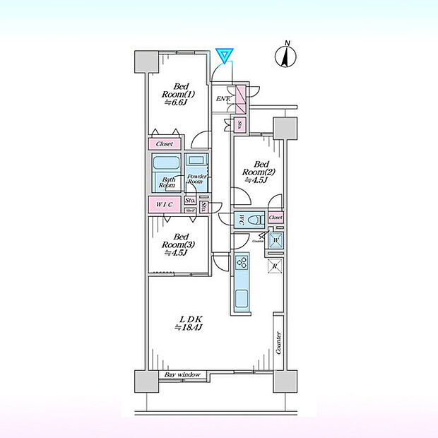 コープ野村クローバー・シティ与野四番館(3LDK) 7階の間取り図