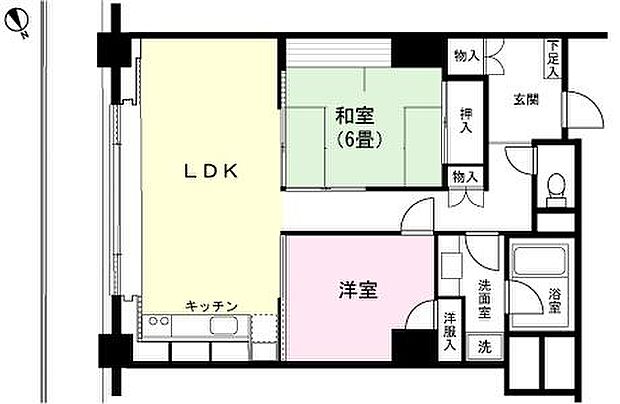 フジタ第8箱根山マンション(2LDK) 7階の間取り図