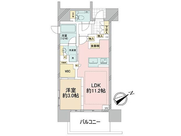 クリオラベルヴィ松戸(1LDK) 2階の間取り図