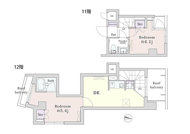 ニューライフ新宿東(2DK) 11階/1101の間取り図