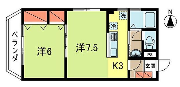 東京メトロ丸ノ内線 新高円寺駅まで 徒歩9分(2K) 5階の内観