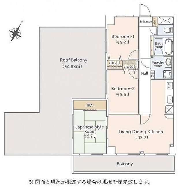 ライオンズマンション船橋飯山満台一番館(3LDK) 4階の間取り図