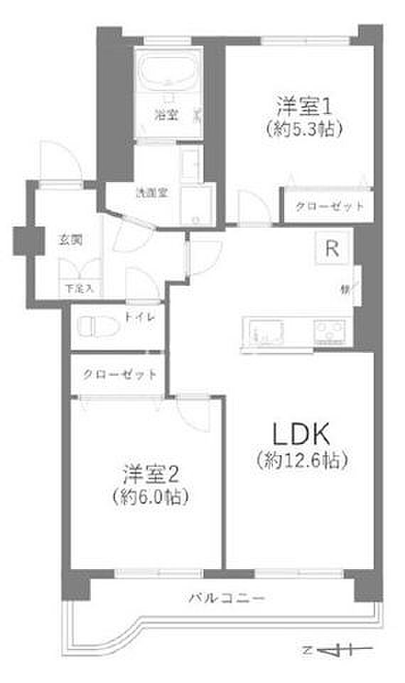 エコーグリーン戸田(3DK) 2階の間取り図
