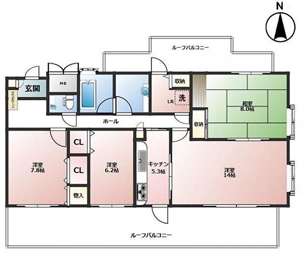 ロイヤルシャトー東戸塚(3LDK) 7階の間取り図