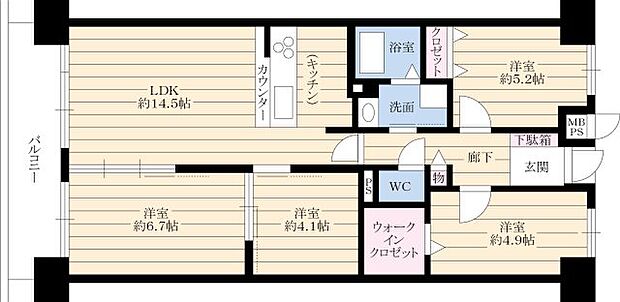 ファミール北大阪パークサイド(4LDK) 2階の間取り図