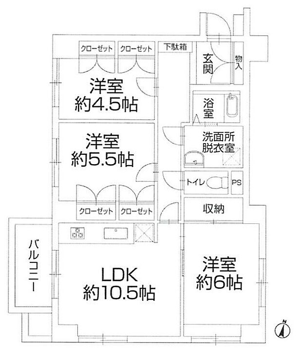 ソフィア川口青木町(3LDK) 2階の間取り図