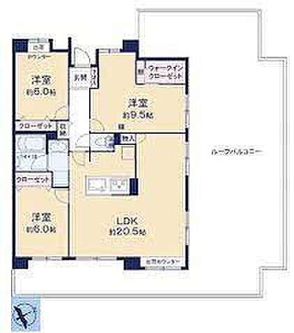 ダイアパレス川口新井宿(3LDK) 7階の間取り図