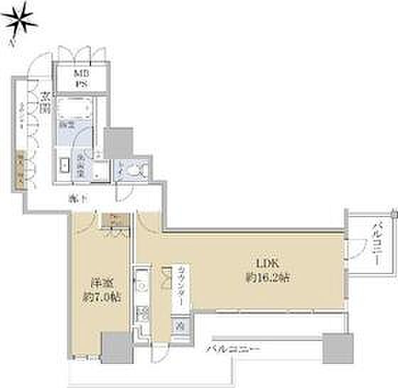 ザ大宮タワーズ(1LDK) 7階の間取り図