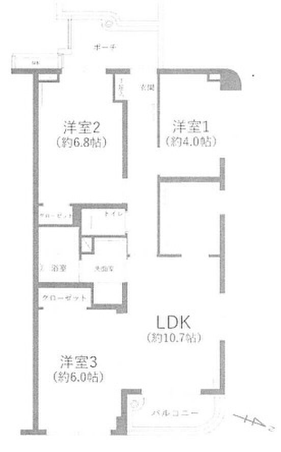 セントヒルズ東浦和(3LDK) 1階の間取り図