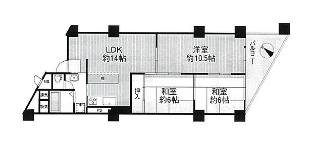 西川口ファミリーマンション(3LDK) 3階の内観