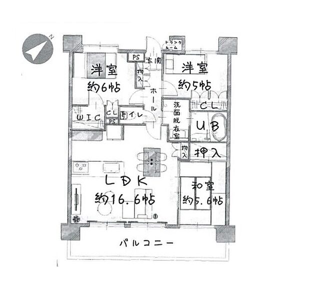 サンクレイドルみずほ台(3LDK) 9階の間取り図