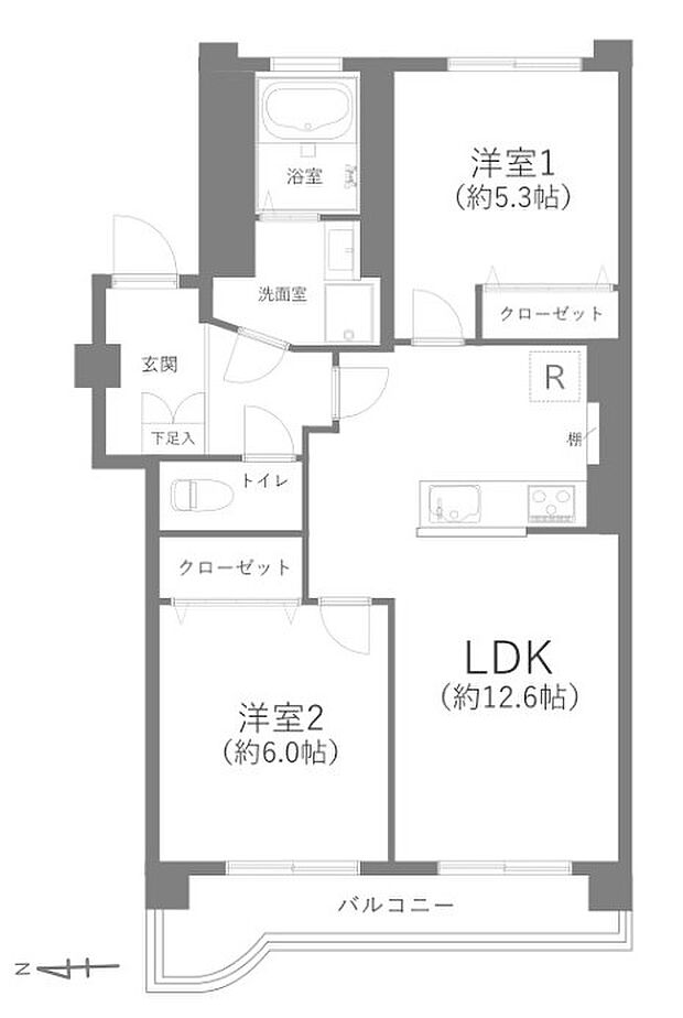 エコーグリーン戸田(2LDK) 2階の間取り図