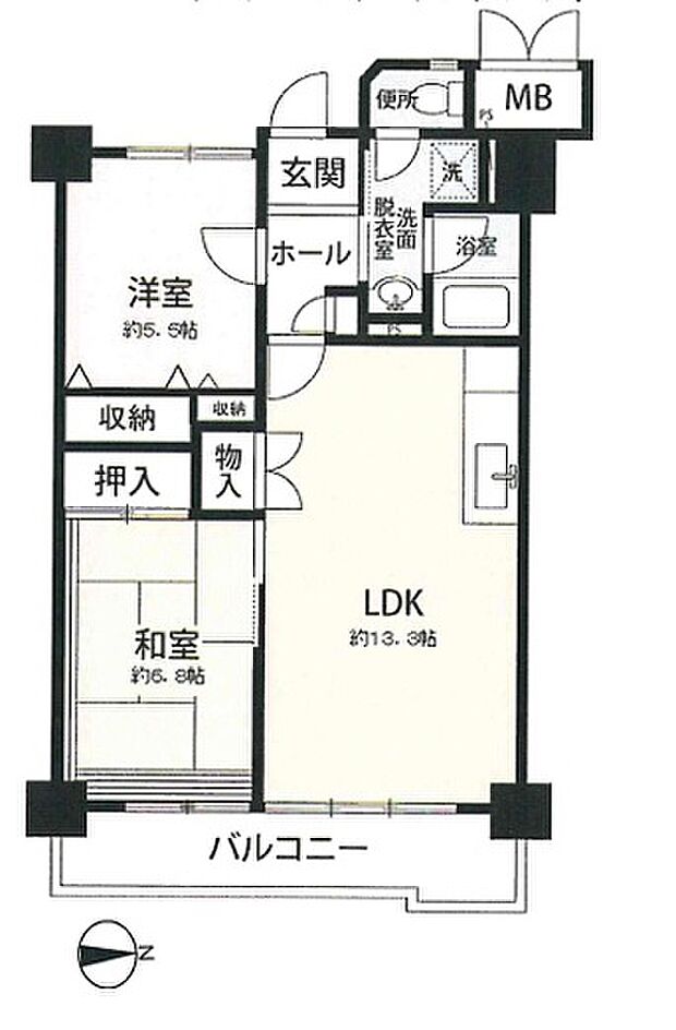 川越駅前脇田ビル(2LDK) 9階の間取り図