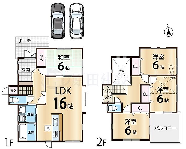 ■駐車2台可能な4SLDKのお家です。室内大変丁寧に使用されています。