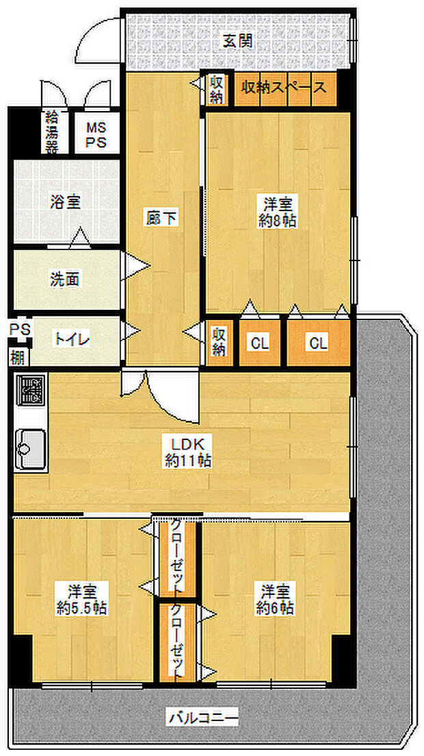 ファミール東淀川(3LDK) 13階の間取り図