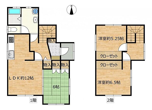 リフォーム後の間取り図です。コンパクトな住宅です。1階にも部屋があり使い勝手が良さそうですね。