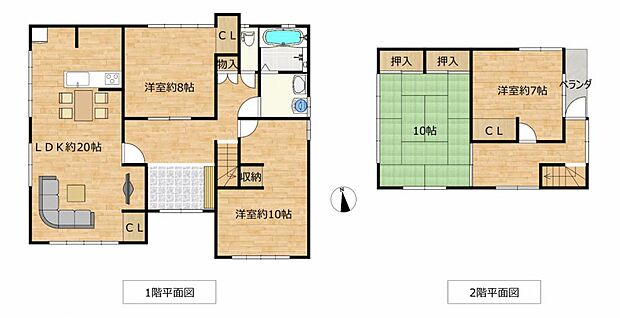 【リフォーム中／間取り図】4LDK 水回り交換、床壁天井のリフォームで清潔感あふれる住宅になります。