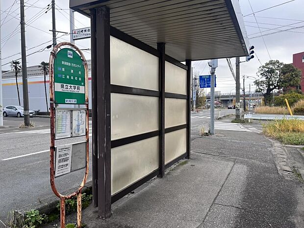 【周辺環境】新潟県立前バス停まで約400ｍ（徒歩約6分）です。車を使わなくなってもバス停が近いのは嬉しいポイントですね。