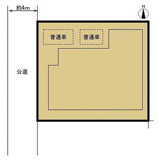 縦列で普通車2台駐車可能です